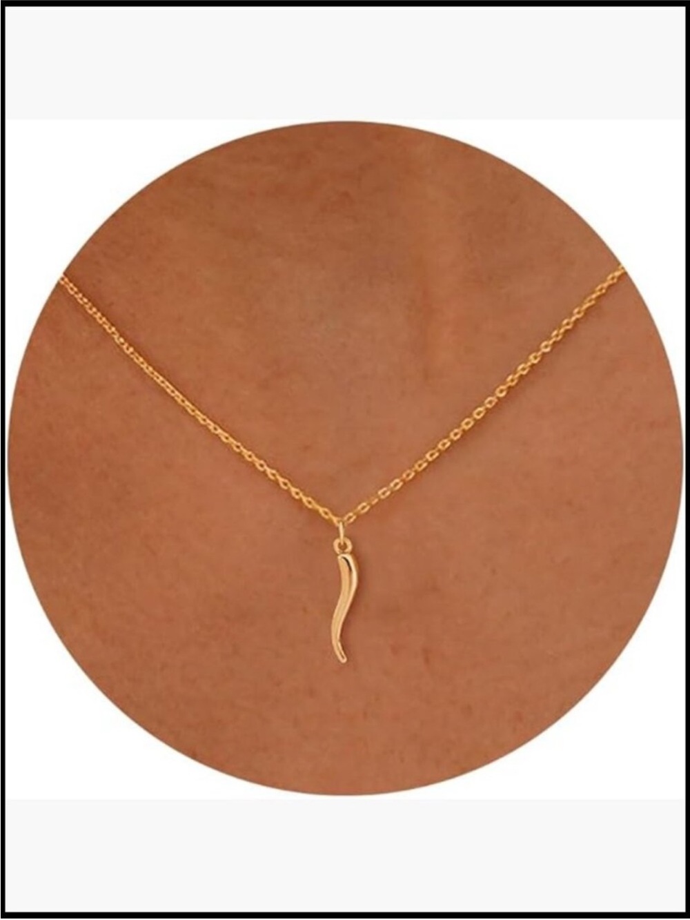 14K Gold Plated Italian Horn Pendant Necklace, Good Luck Protection Charm new